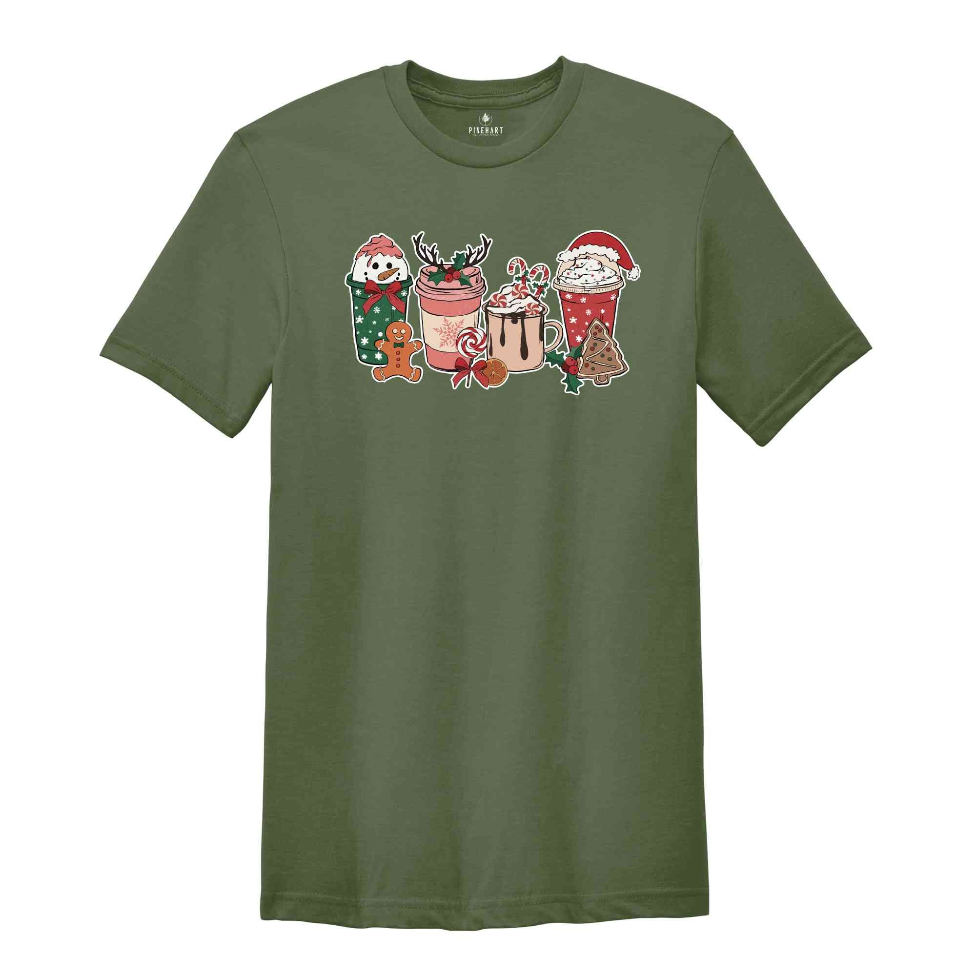 Christmas Latte Shirt, Cute Snowman Shirt, Coffee Lover Shirt, Caffeine Shirt, Xmas Coffee Shirt, Funny Christmas Tee, Christmas Reunion