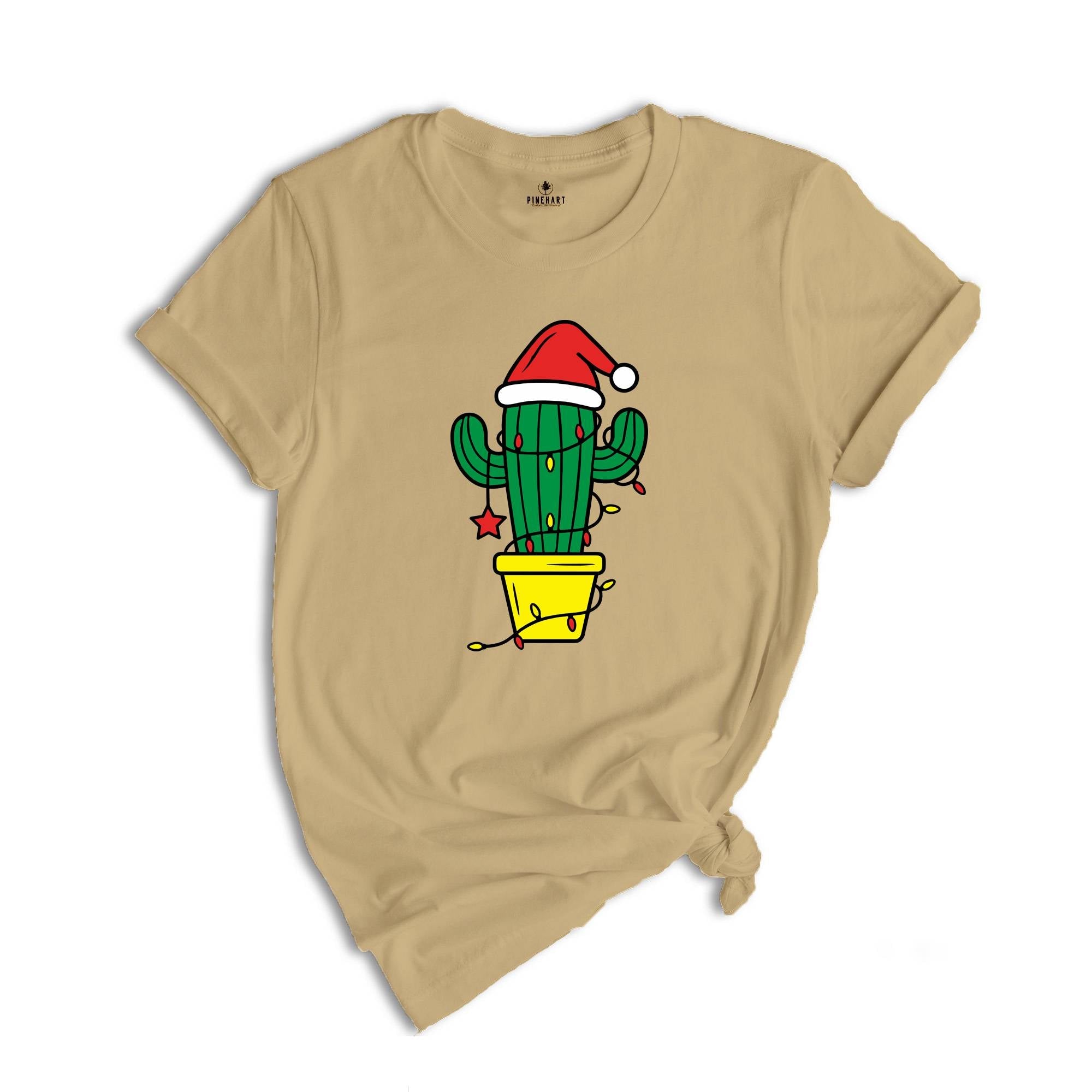 Christmas Lights Cactus Shirt, Holiday Cactus T-Shirt, Cute Cactus Shirt, Xmas Cactus Shirt, Western Christmas Shirt, Cactus Lover Shirt