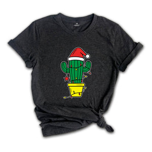 Christmas Lights Cactus Shirt, Holiday Cactus T-Shirt, Cute Cactus Shirt, Xmas Cactus Shirt, Western Christmas Shirt, Cactus Lover Shirt