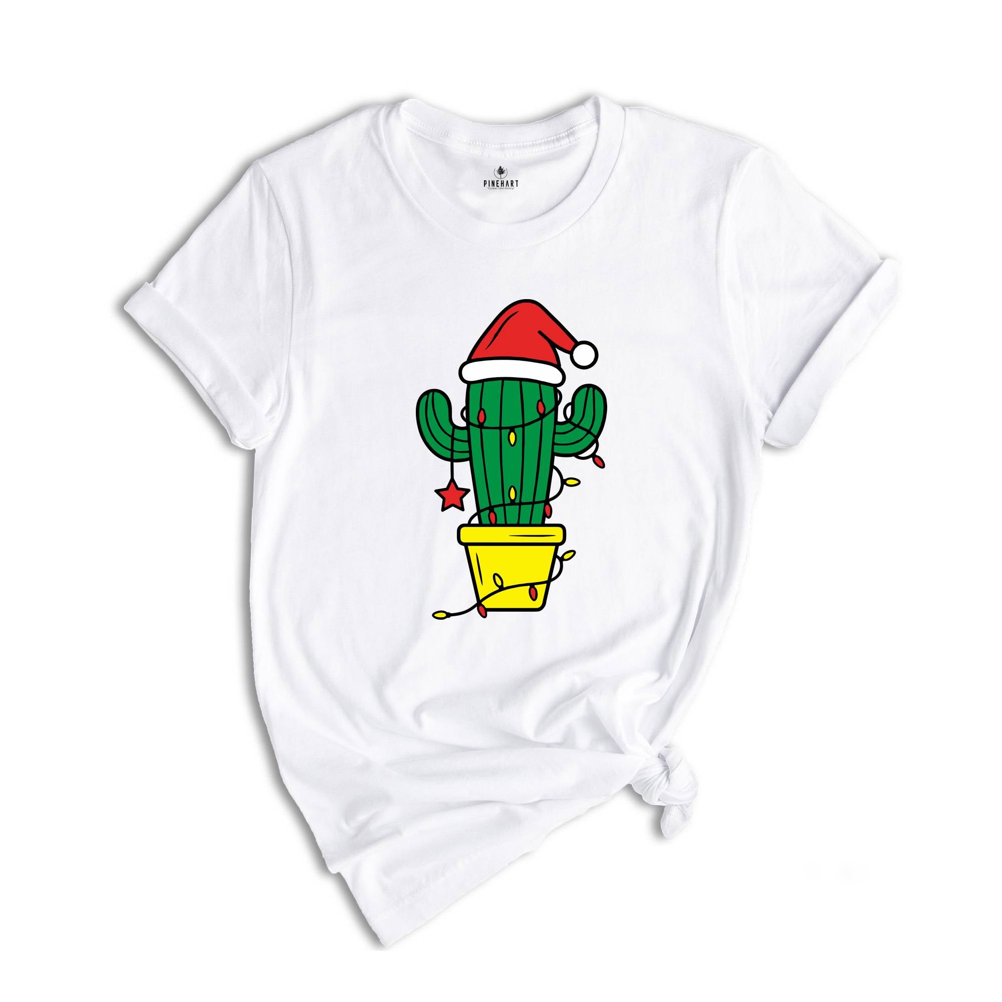 Christmas Lights Cactus Shirt, Holiday Cactus T-Shirt, Cute Cactus Shirt, Xmas Cactus Shirt, Western Christmas Shirt, Cactus Lover Shirt