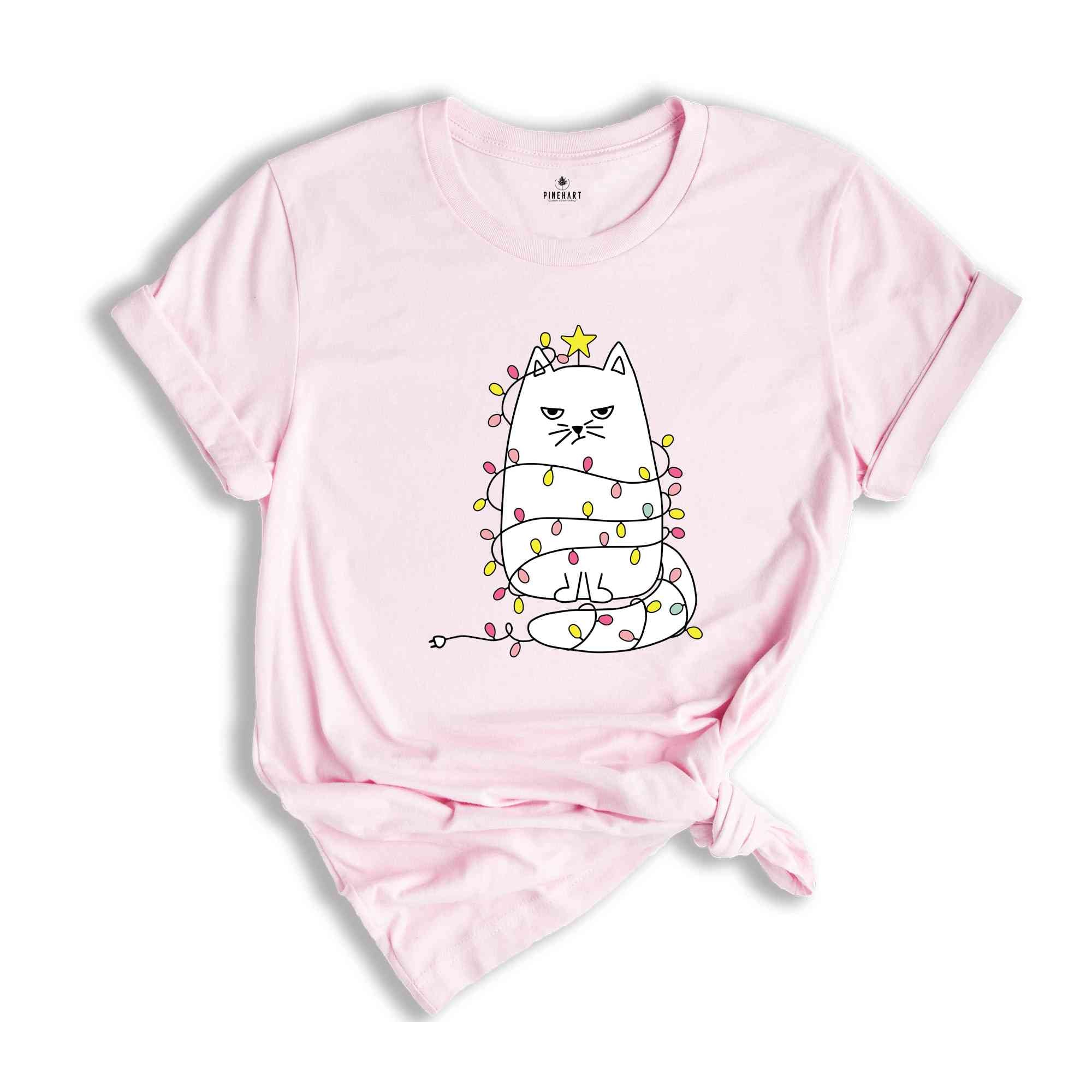 Christmas Lights Cat Shirt, Cute Cat Christmas Shirt, Christmas Cat Shirt, Cat Mom Christmas Shirt, Funny Christmas Shirt, Cat Lover Shirt