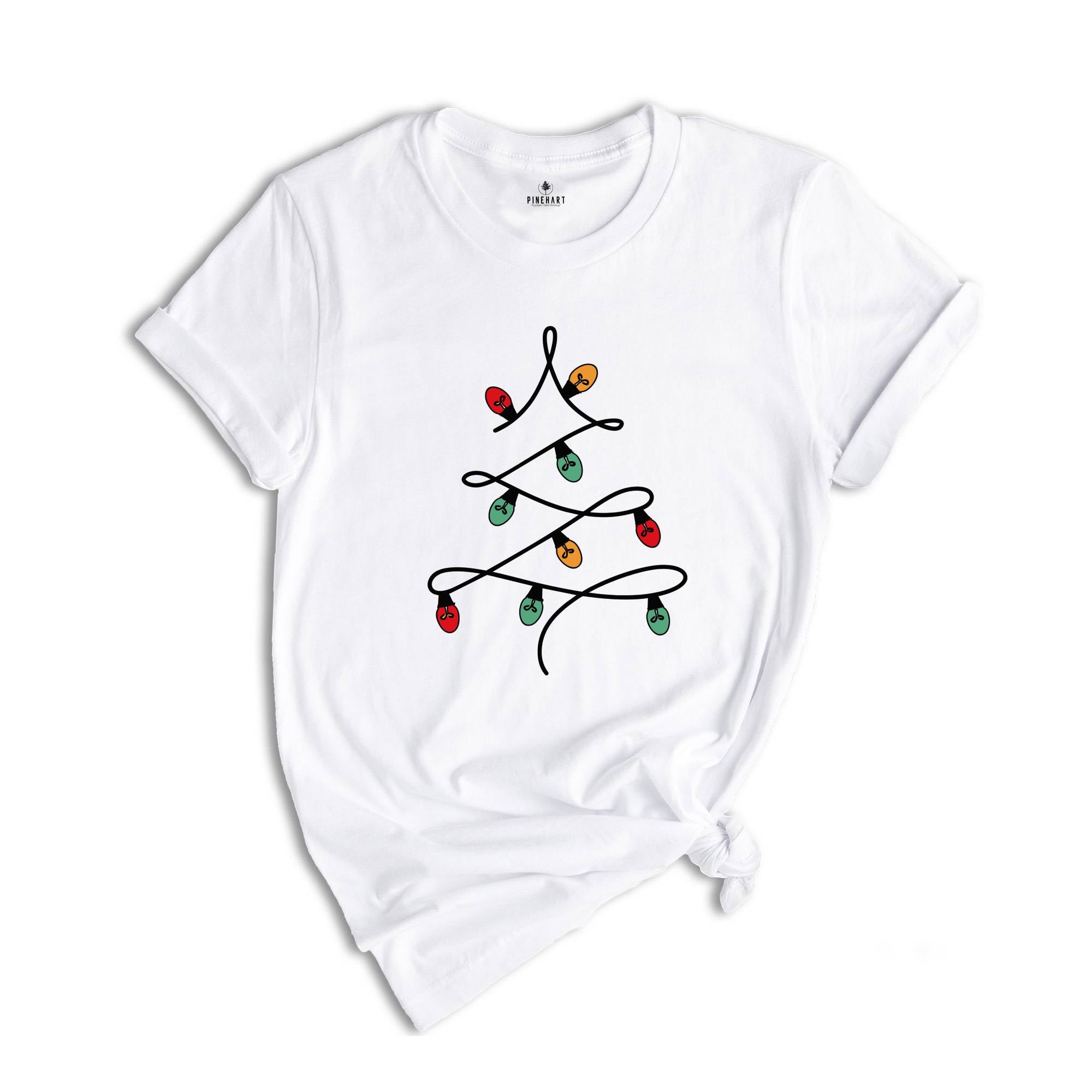 Christmas Lights Tree Shirt, Cute Christmas T-Shirt, Holiday Apparel, Family Christmas Shirt, Christmas Party Shirt