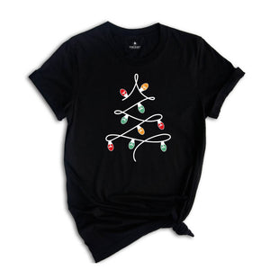 Christmas Lights Tree Shirt, Cute Christmas T-Shirt, Holiday Apparel, Family Christmas Shirt, Christmas Party Shirt