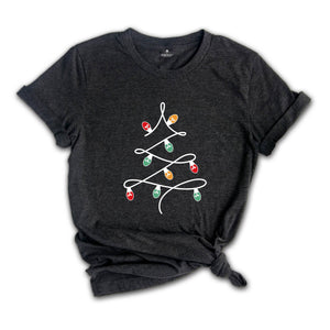 Christmas Lights Tree Shirt, Cute Christmas T-Shirt, Holiday Apparel, Family Christmas Shirt, Christmas Party Shirt