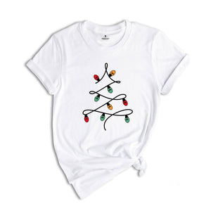Christmas Lights Tree Shirt, Cute Christmas T-Shirt, Holiday Apparel, Family Christmas Shirt, Christmas Party Shirt