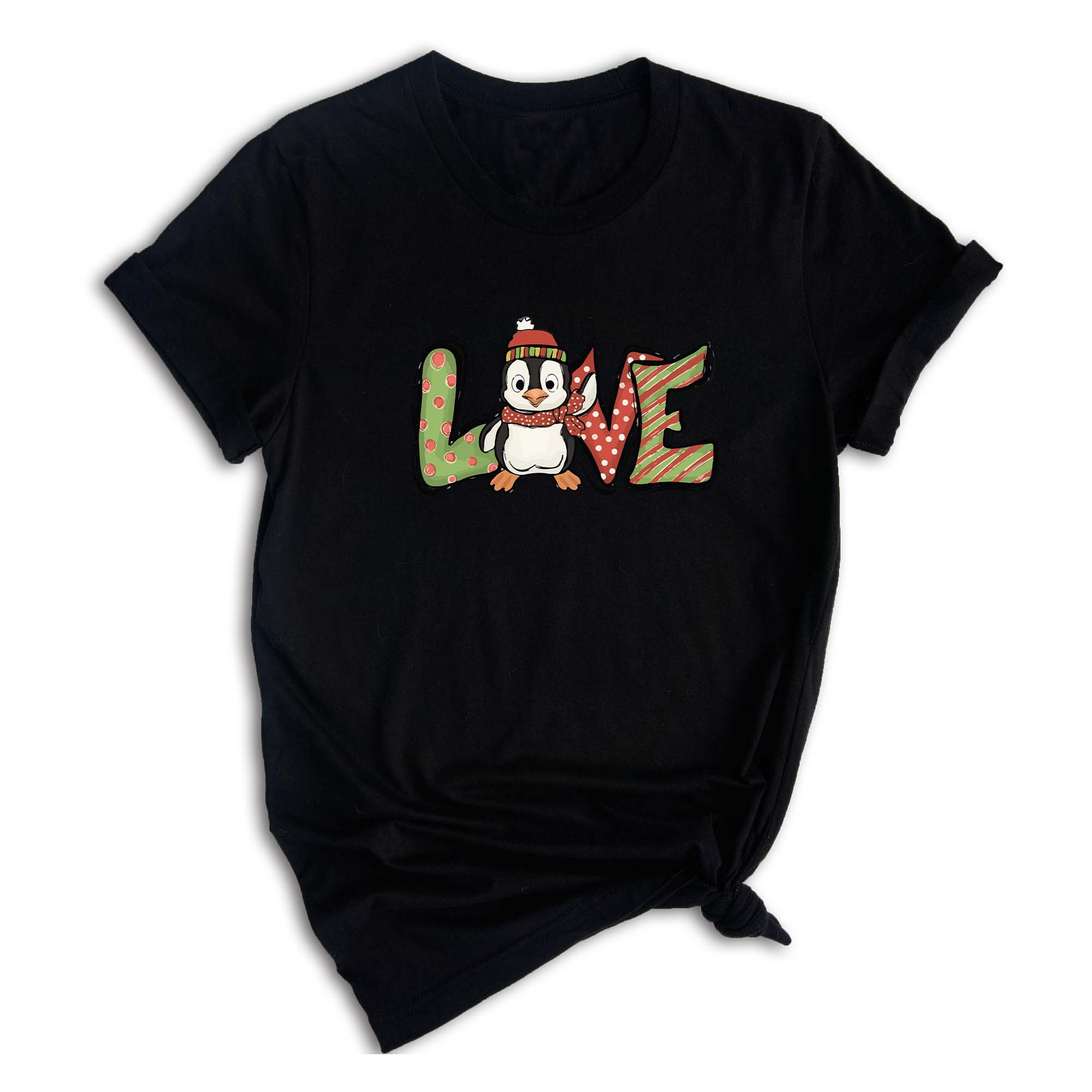 Christmas Love Penguin Shirt, Cute Christmas Tee, Christmas Gift, Cute Penguin T-Shirt, Christmas Penguin Tee, Happy New Year Shirt