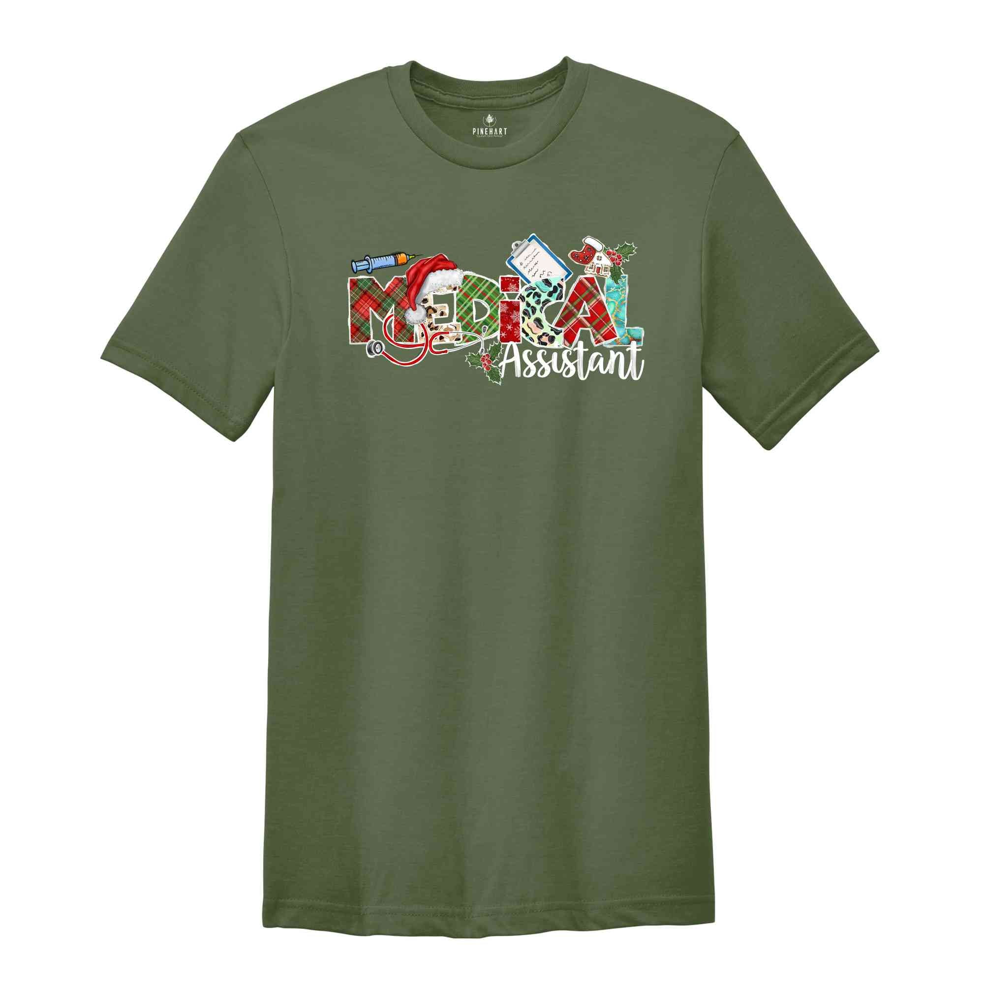 Christmas Medical Assistant Shirt, Christmas Gift, Christmas Tee, Medical Office Team Shirt, Hospital Worker Tee