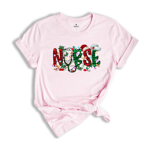 Christmas Nurse T-Shirt, Nursing Christmas Shirt, Christmas Gift For Nurse, Nurse T-Shirt, Christmas Night Shift Shirt