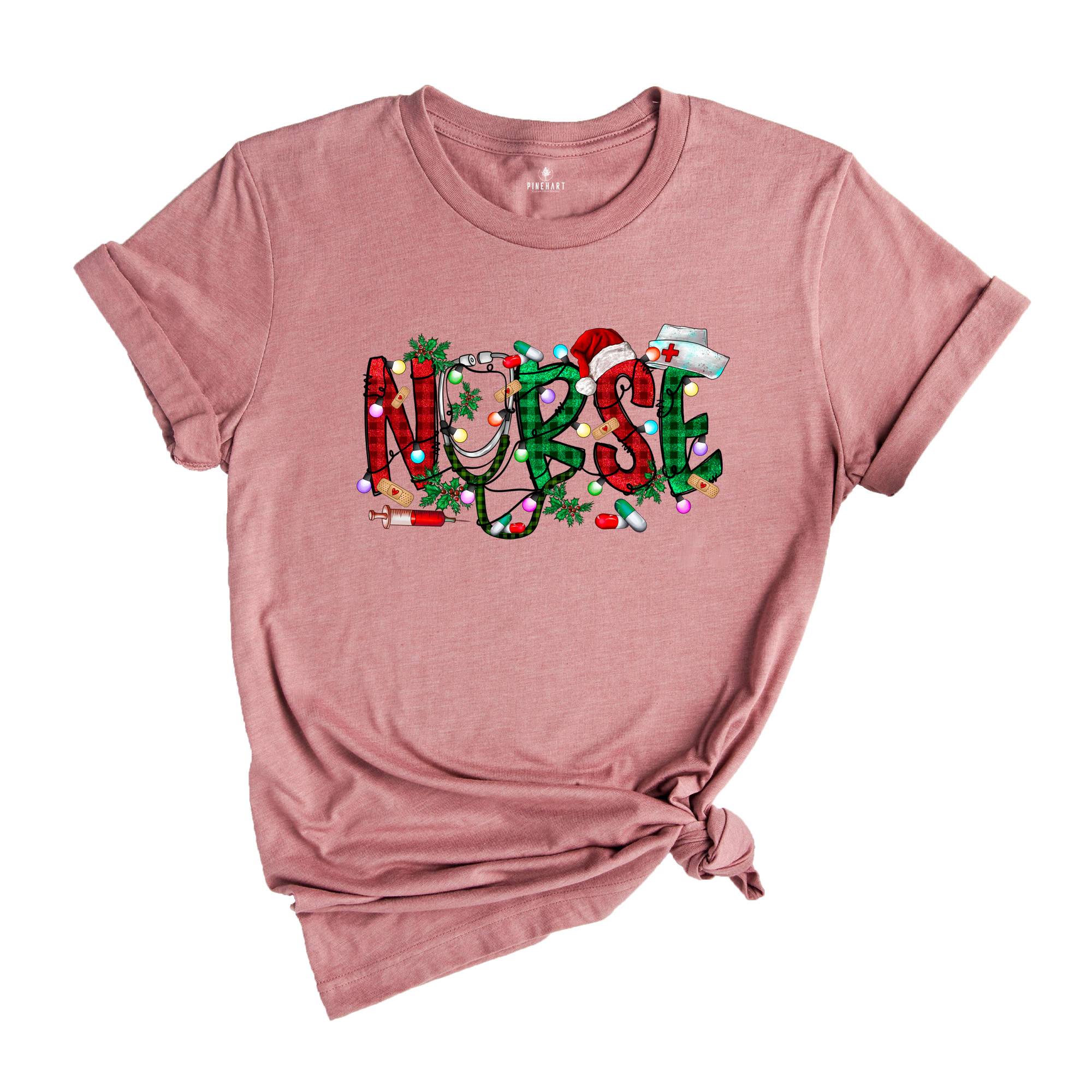 Christmas Nurse T-Shirt, Nursing Christmas Shirt, Christmas Gift For Nurse, Nurse T-Shirt, Christmas Night Shift Shirt