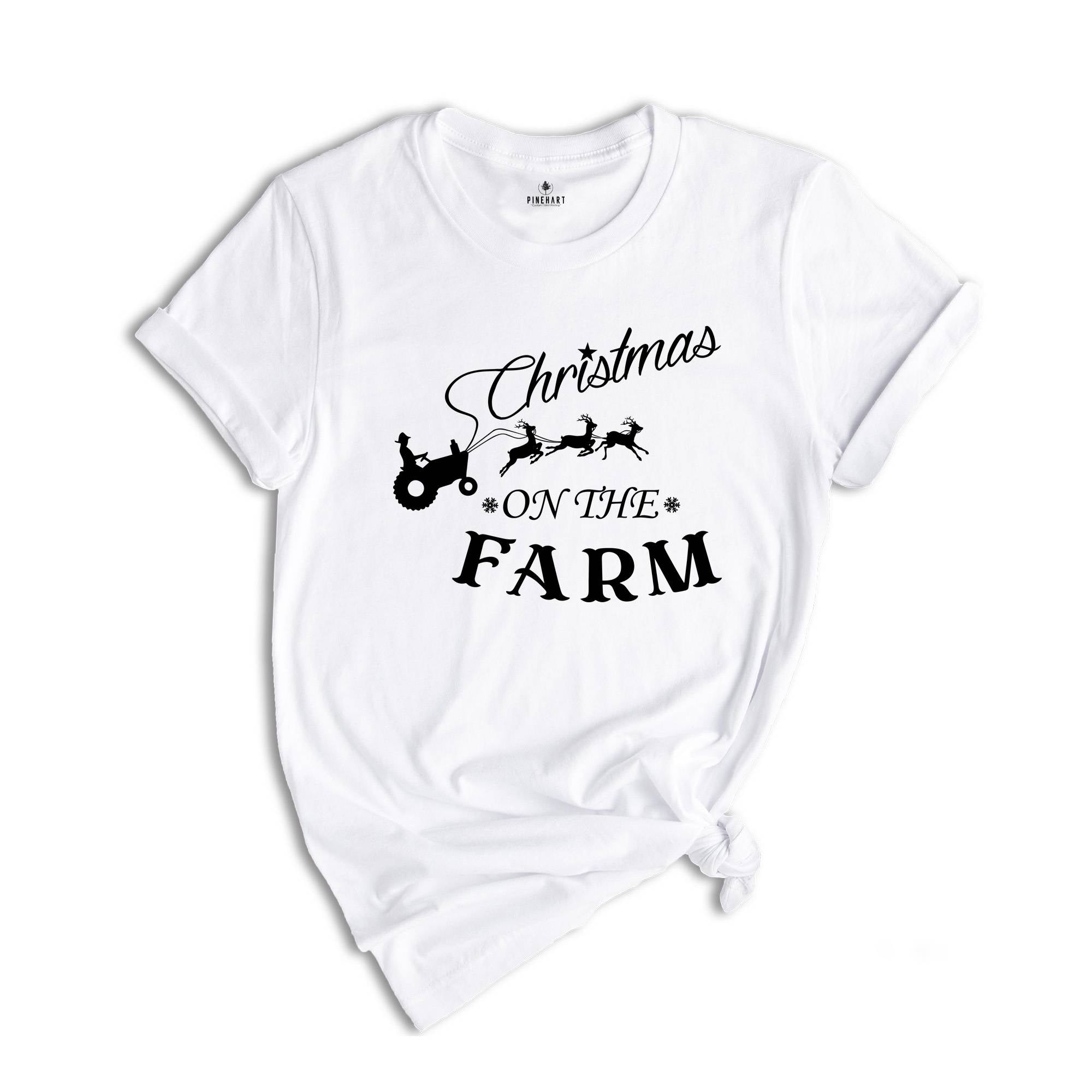 Christmas On the Farm Shirt, Farm Life T-shirt, New Year Gift for Farmer, Farmers Christmas Tee, Nature Lover Gift