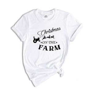 Christmas On the Farm Shirt, Farm Life T-shirt, New Year Gift for Farmer, Farmers Christmas Tee, Nature Lover Gift