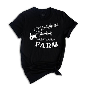 Christmas On the Farm Shirt, Farm Life T-shirt, New Year Gift for Farmer, Farmers Christmas Tee, Nature Lover Gift