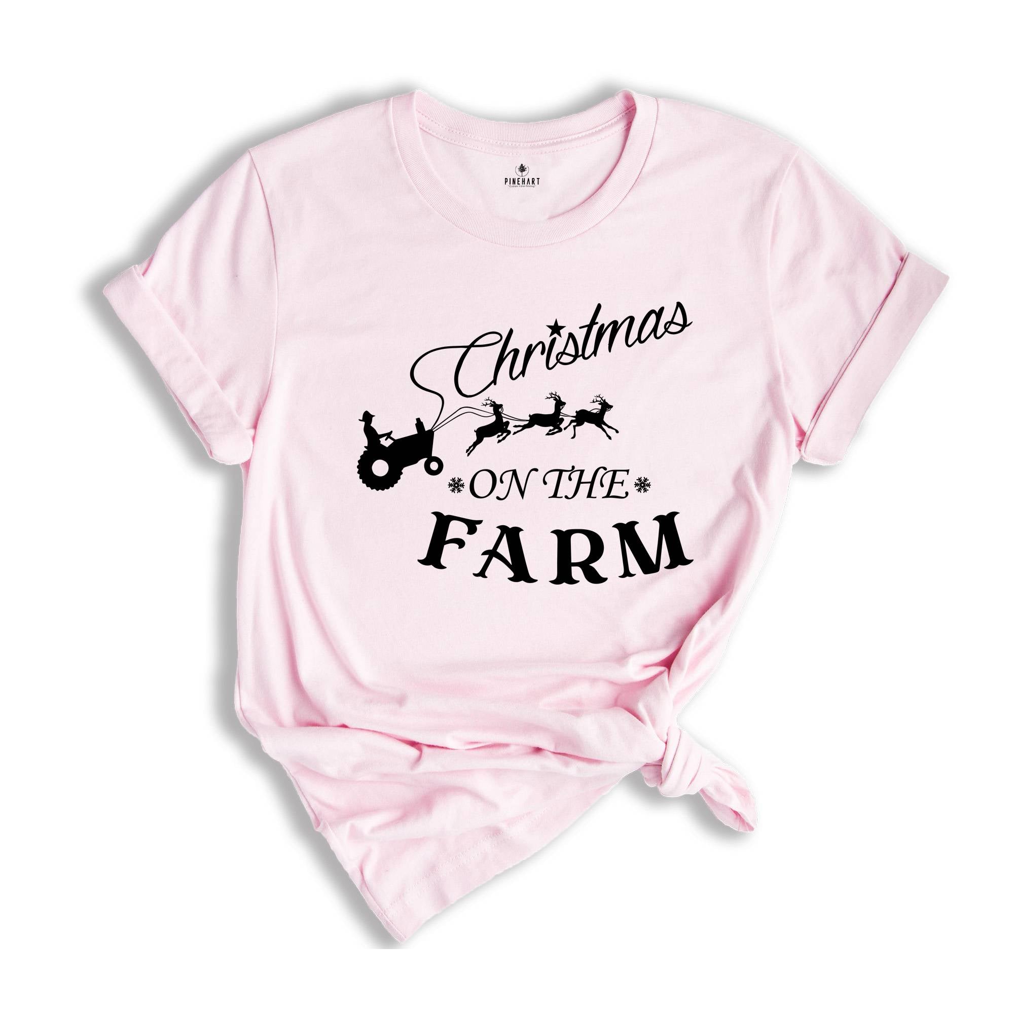 Christmas On the Farm Shirt, Farm Life T-shirt, New Year Gift for Farmer, Farmers Christmas Tee, Nature Lover Gift