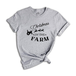 Christmas On the Farm Shirt, Farm Life T-shirt, New Year Gift for Farmer, Farmers Christmas Tee, Nature Lover Gift