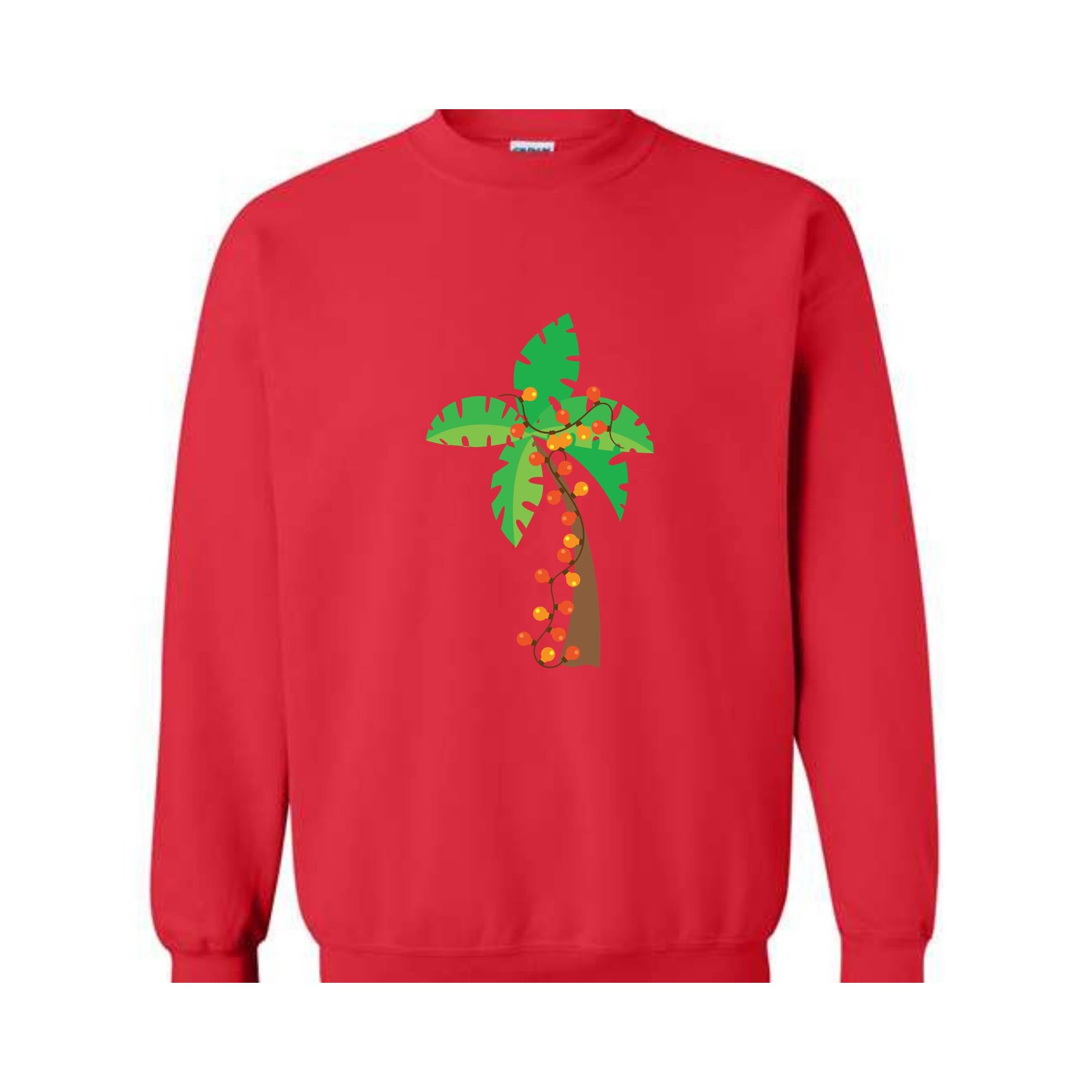 Christmas Palm Tree Sweatshirt, Tropical Xmas Sweatshirt, Florida Christmas Sweatshirt, Beach Aloha Christmas Sweatshirt, Hawaiian Sweater