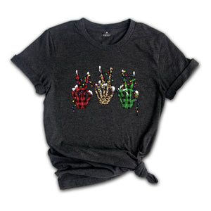 Christmas Peace Skeleton Hands Shirt, Skeleton Christmas T-Shirt, Skeleton Hands Shirt, Holiday Shirt, Christmas Party Shirt