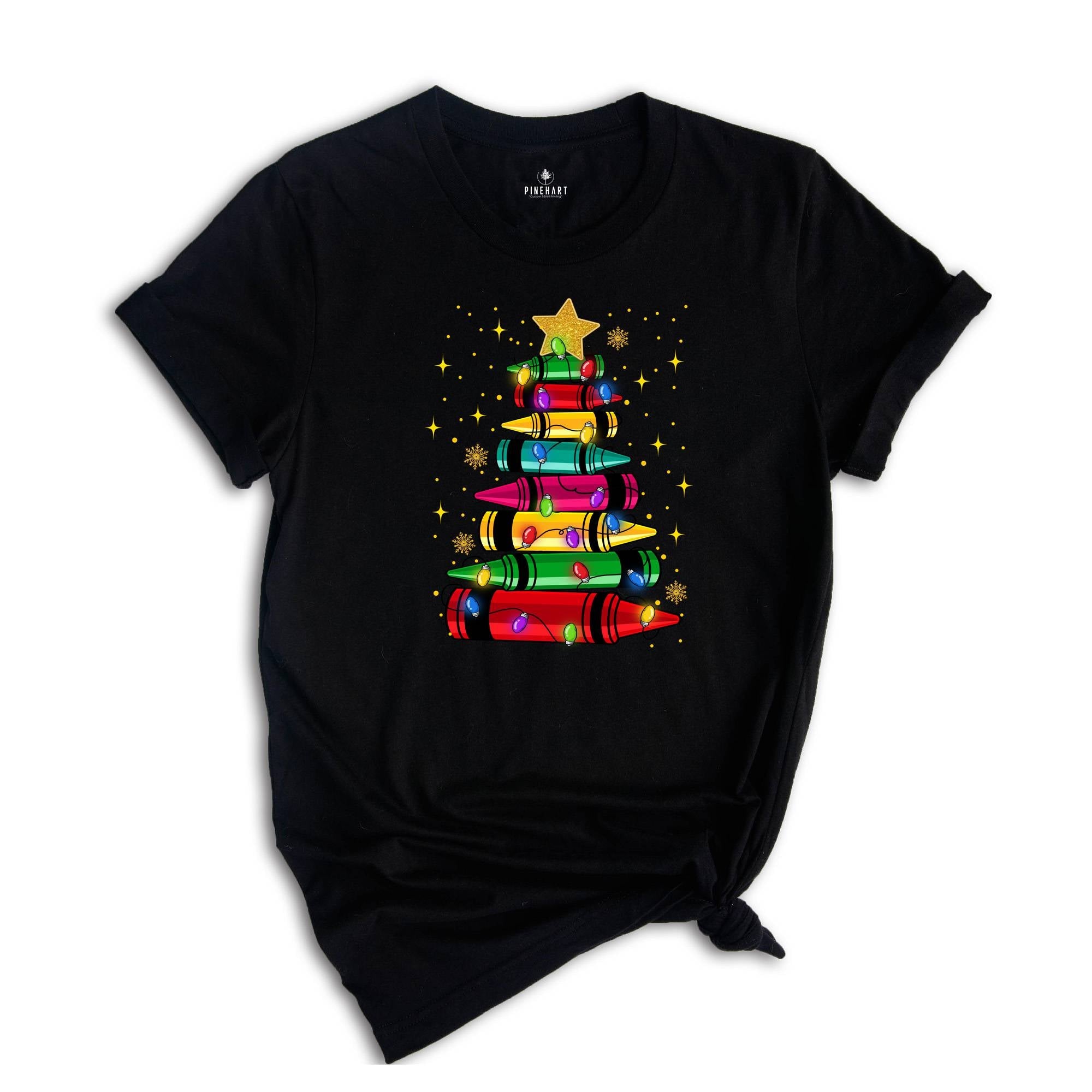 Christmas Pencil Tree Shirt: Teacher Holiday Tee, Merry Teacher Xmas Shirt, Christmas School Party Teacher Tee