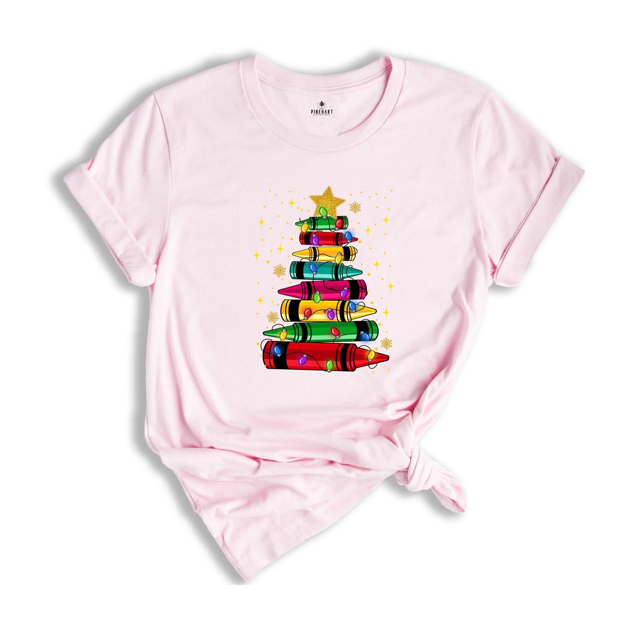 Christmas Pencil Tree Shirt: Teacher Holiday Tee, Merry Teacher Xmas Shirt, Christmas School Party Teacher Tee
