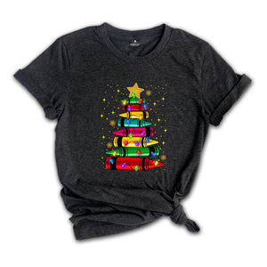 Christmas Pencil Tree Shirt: Teacher Holiday Tee, Merry Teacher Xmas Shirt, Christmas School Party Teacher Tee