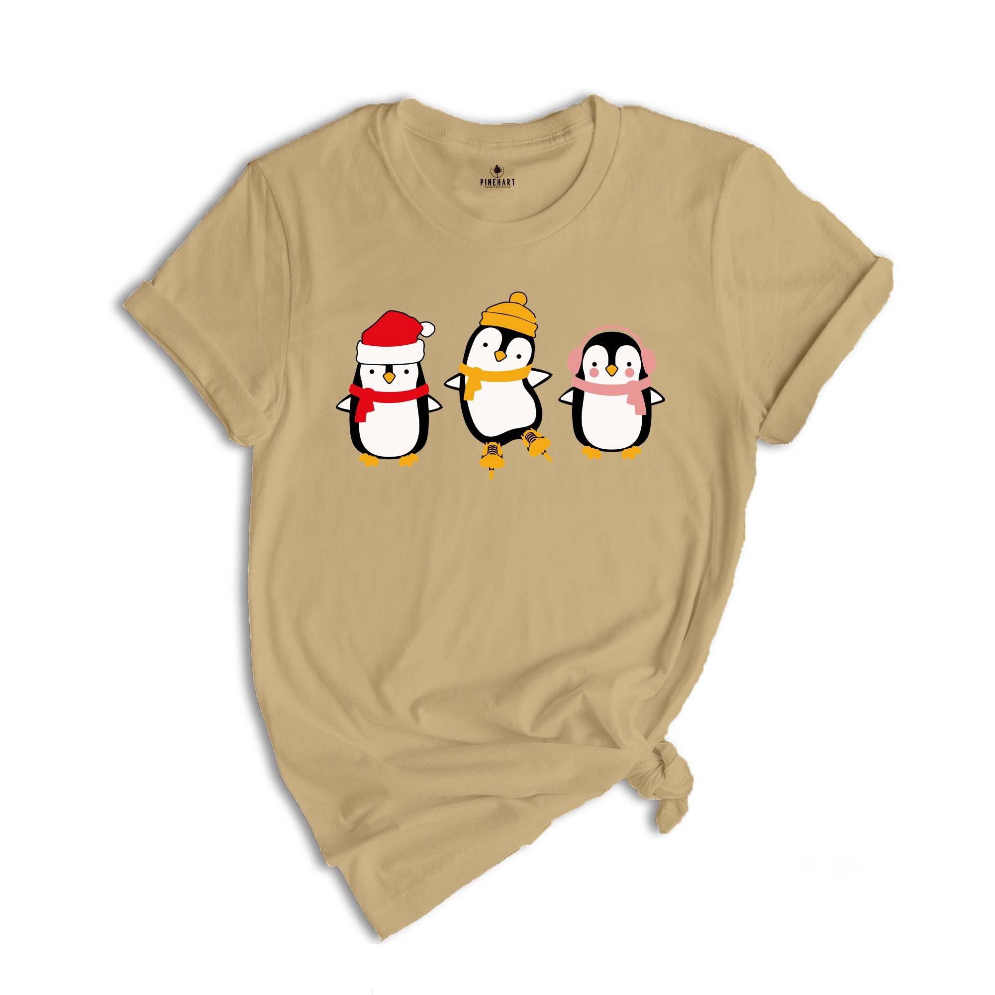Christmas Penguin Shirt, Cute Christmas Tee, Christmas Gift, Penguin In Santa Hat, Cute Penguin Tee
