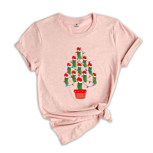 Christmas Pickle Tree Shirt, Funny Christmas Tree Shirt, Christmas Cozy Shirt, Ugly Christmas Shirt, Cute Pickle Tee