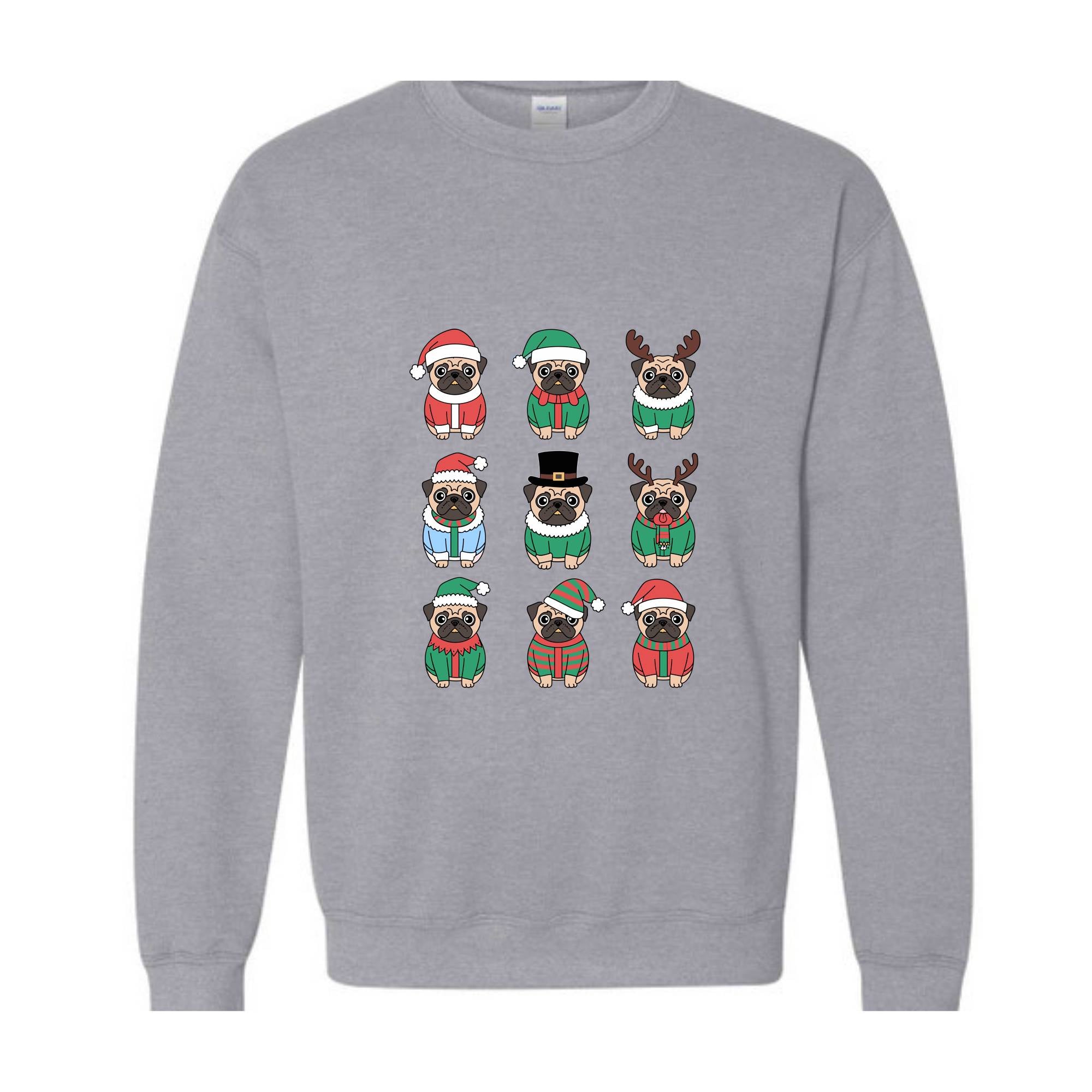 Christmas Pug Sweatshirt, Pug Mom Hoodie, Pug Lover Gift, Pug Christmas Hoodie, Cute Pug Hoodie, Christmas Gift, Pug Hoodie, Santa Claus Tee
