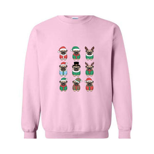 Christmas Pug Sweatshirt, Pug Mom Hoodie, Pug Lover Gift, Pug Christmas Hoodie, Cute Pug Hoodie, Christmas Gift, Pug Hoodie, Santa Claus Tee