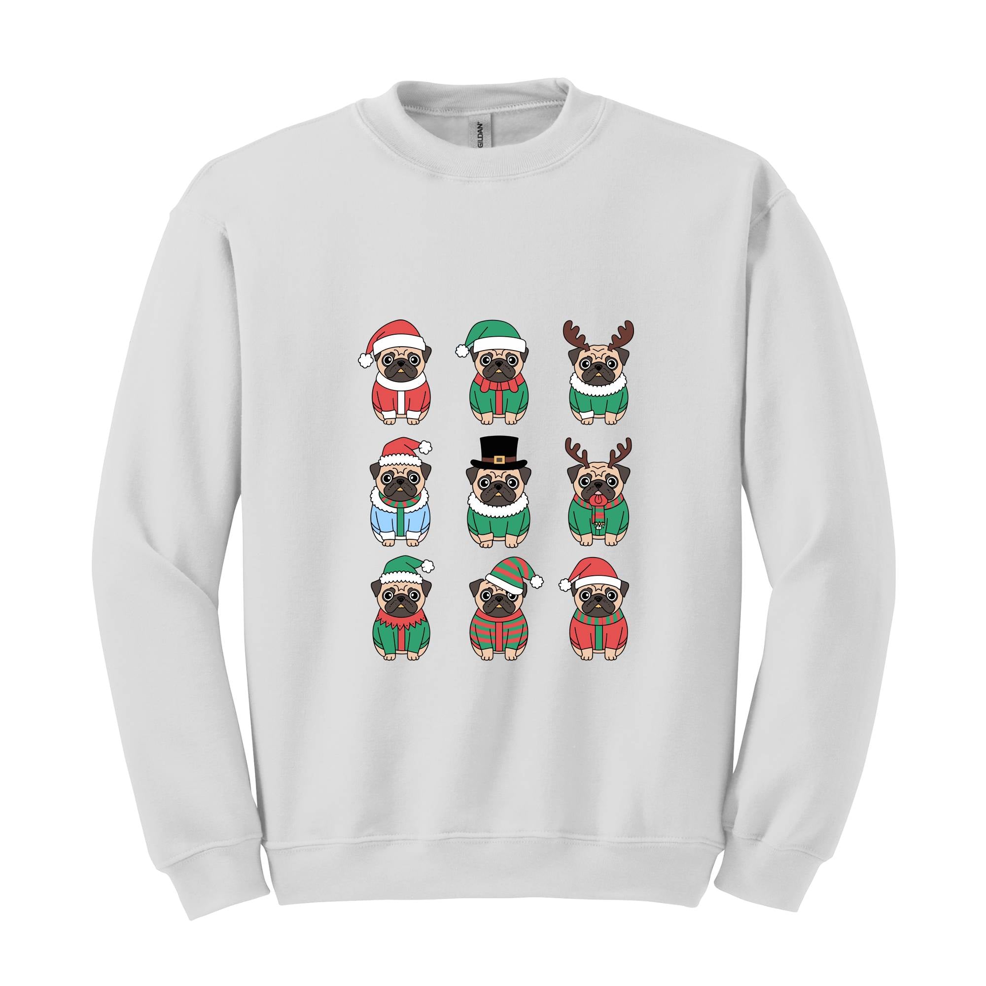 Christmas Pug Sweatshirt, Pug Mom Hoodie, Pug Lover Gift, Pug Christmas Hoodie, Cute Pug Hoodie, Christmas Gift, Pug Hoodie, Santa Claus Tee