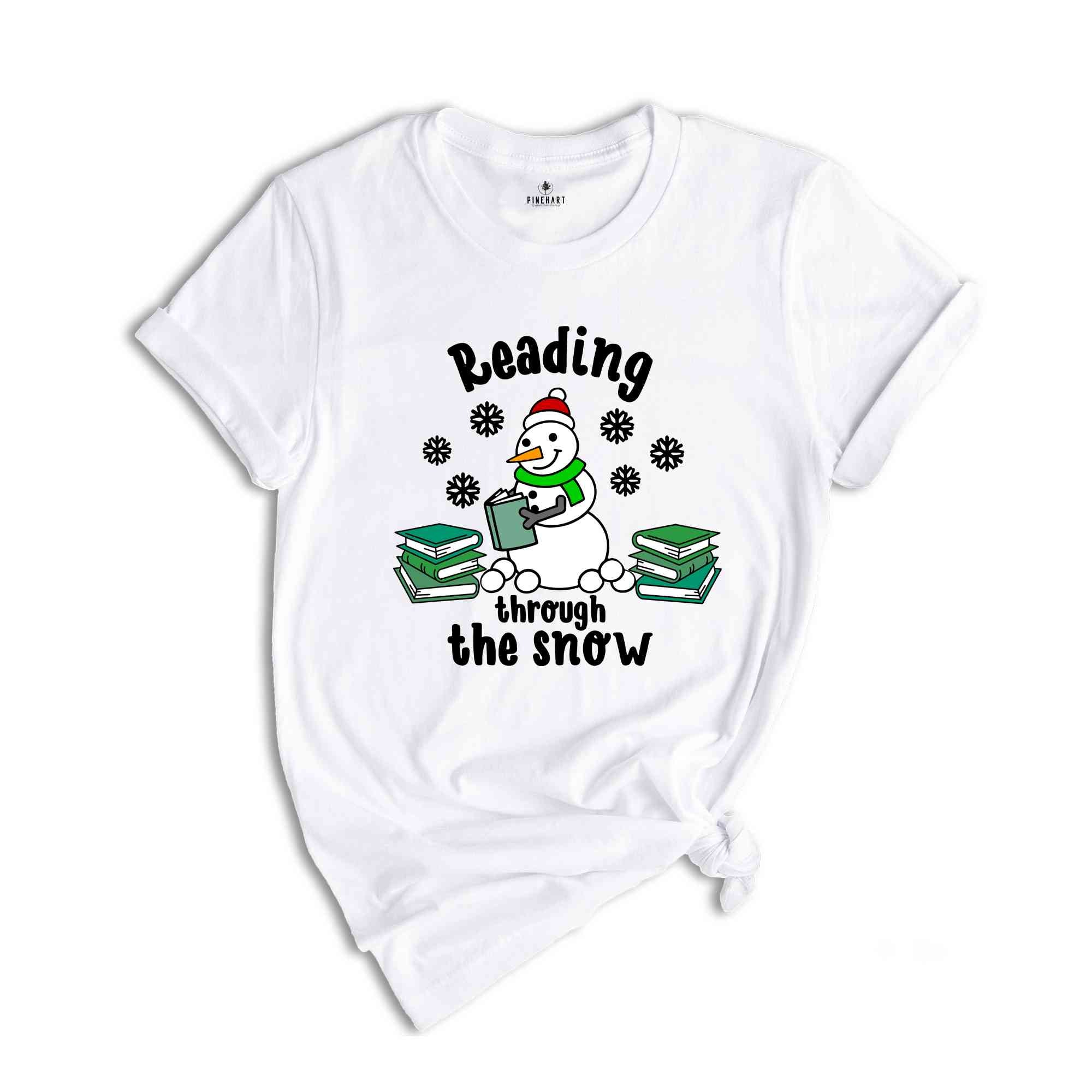 Christmas Reading Through The Snow Shirt, Christmas Library Squad T-Shirt, Bookworm Christmas Tee, Gift For Teachers