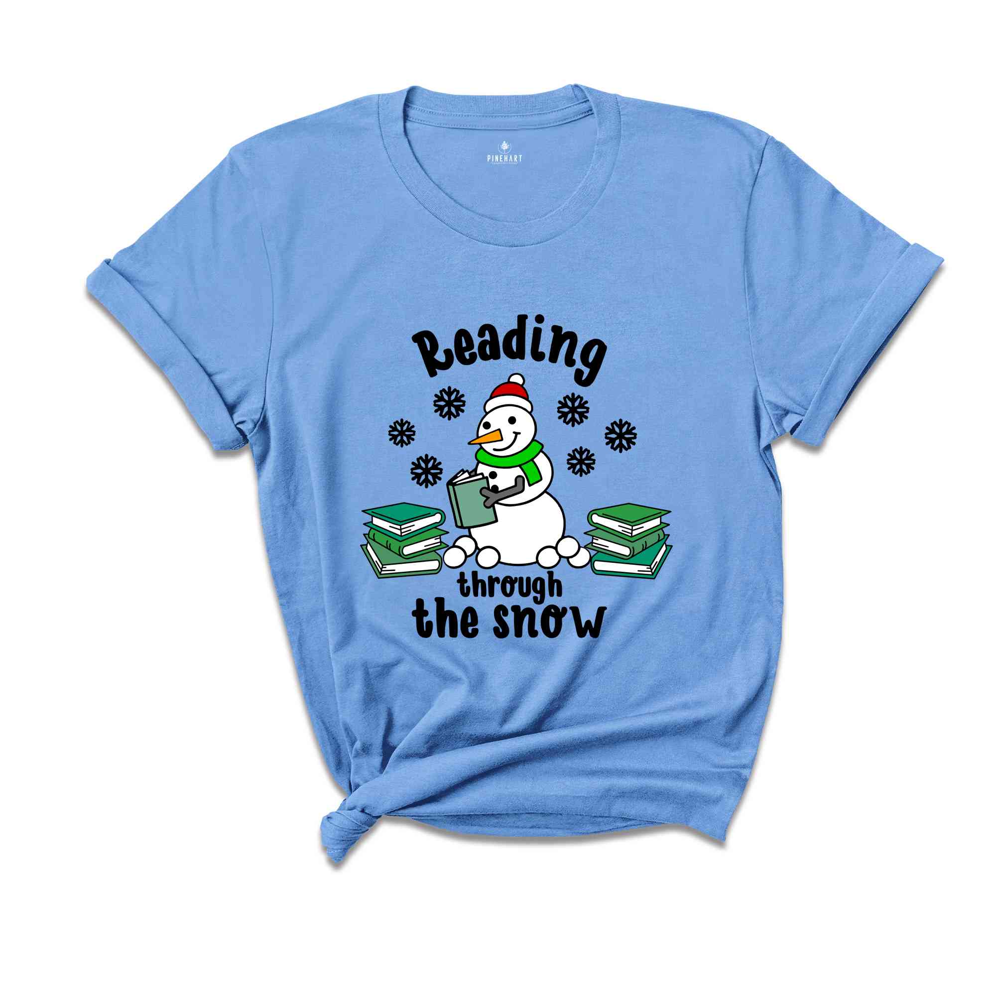 Christmas Reading Through The Snow Shirt, Christmas Library Squad T-Shirt, Bookworm Christmas Tee, Gift For Teachers