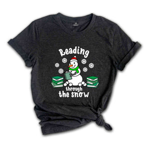 Christmas Reading Through The Snow Shirt, Christmas Library Squad T-Shirt, Bookworm Christmas Tee, Gift For Teachers