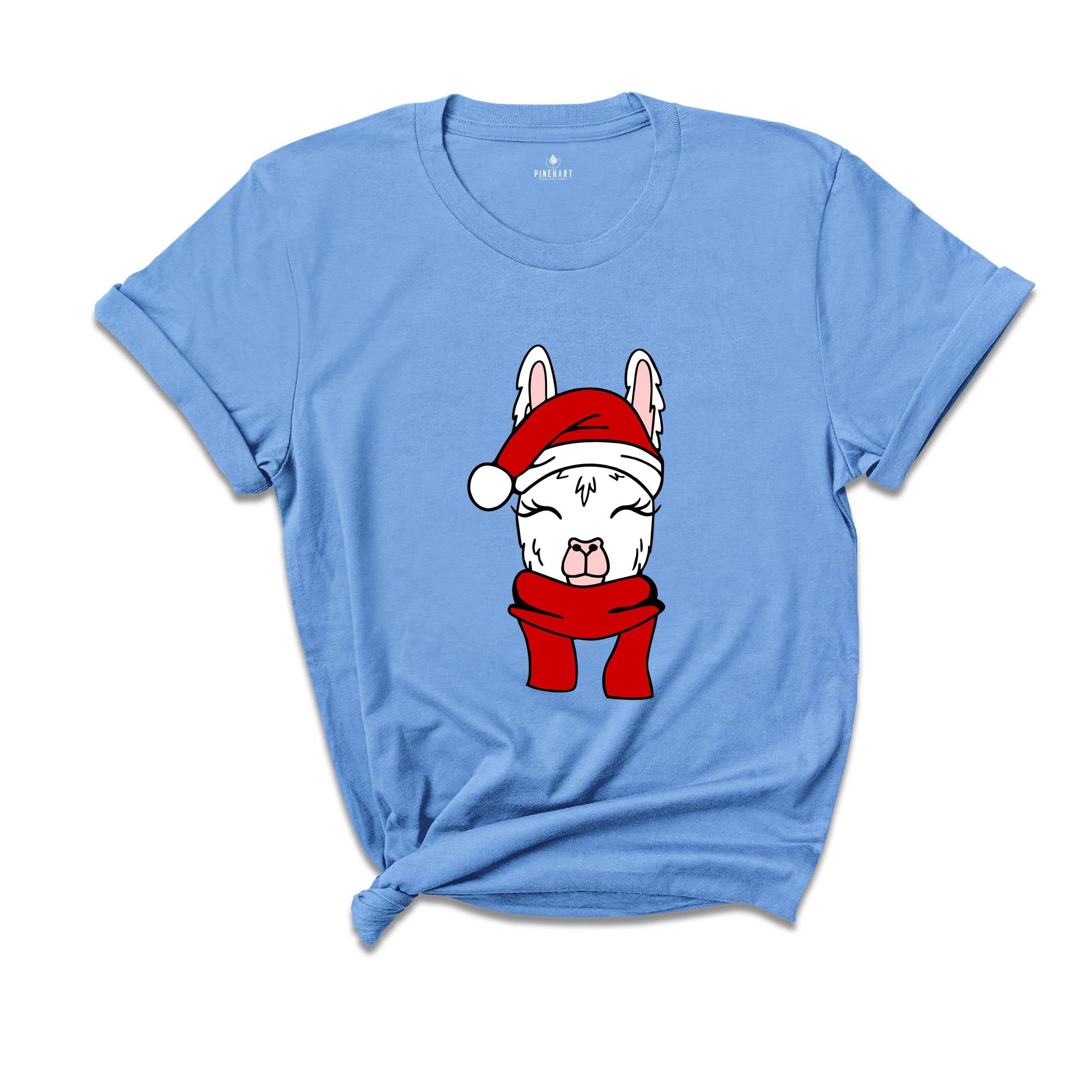 Christmas Santa Hat Llama Shirt, Funny Christmas Shirt, Christmas Pajamas, Christmas Party Shirt, Llama Apparel, Cute Llama Gift