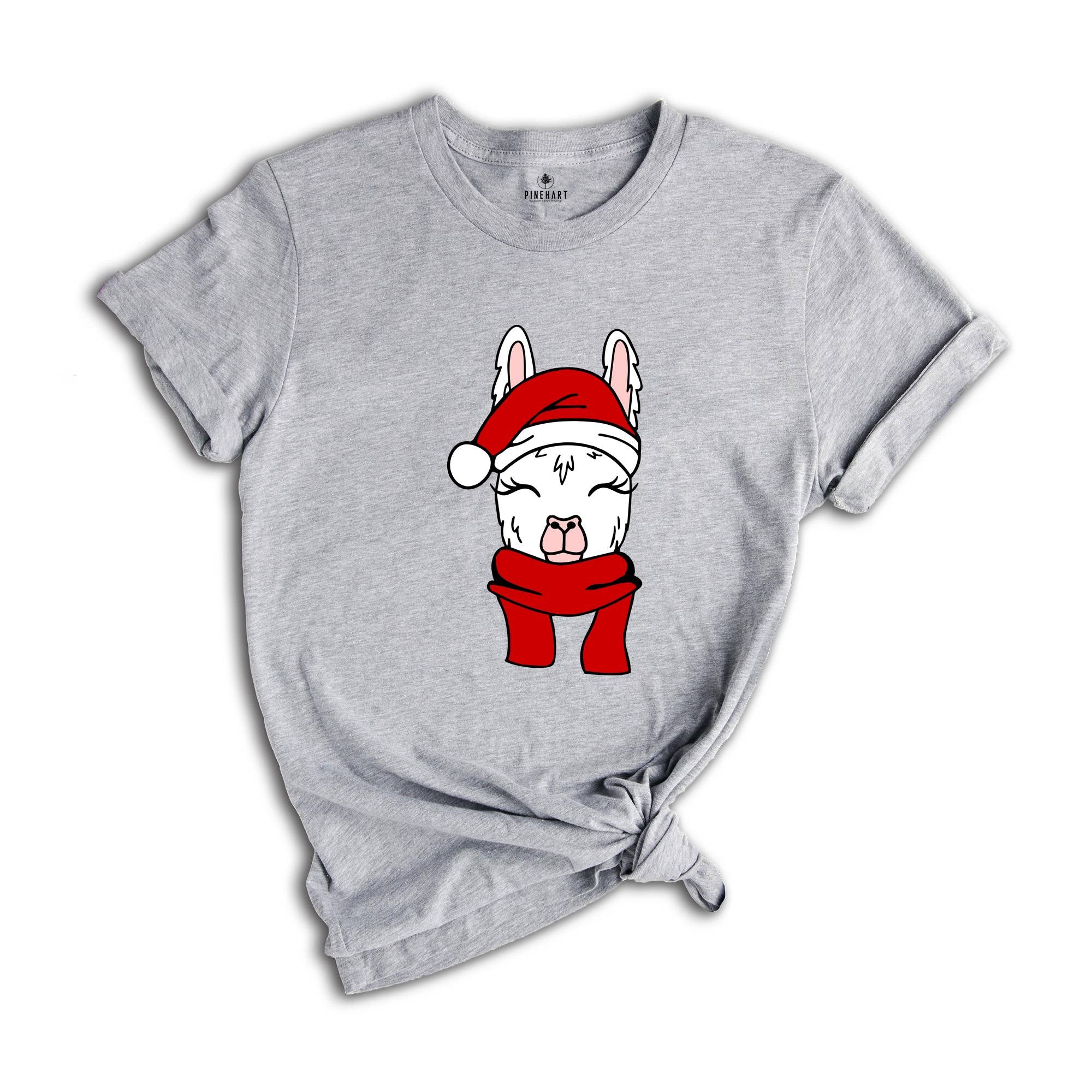 Christmas Santa Hat Llama Shirt, Funny Christmas Shirt, Christmas Pajamas, Christmas Party Shirt, Llama Apparel, Cute Llama Gift