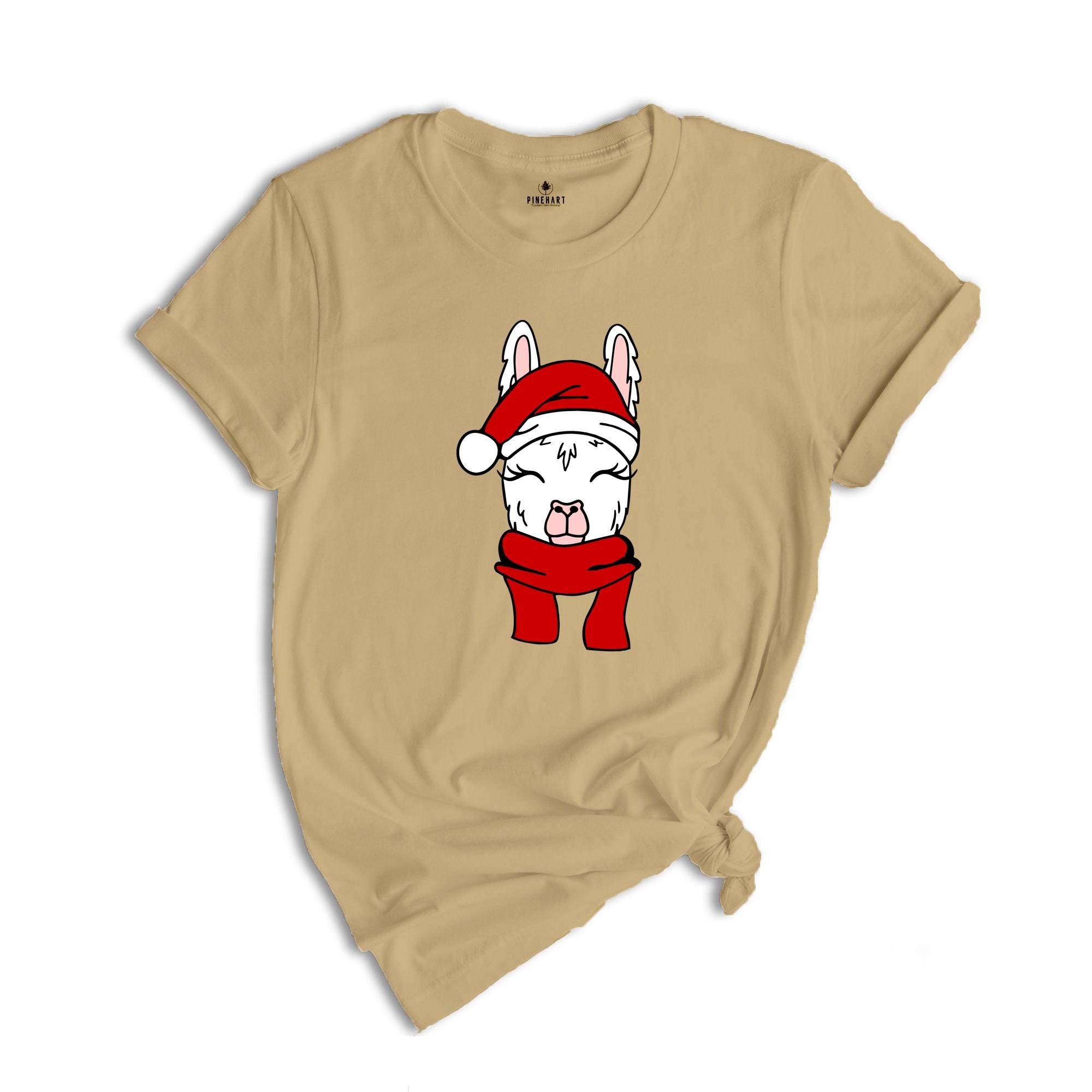 Christmas Santa Hat Llama Shirt, Funny Christmas Shirt, Christmas Pajamas, Christmas Party Shirt, Llama Apparel, Cute Llama Gift