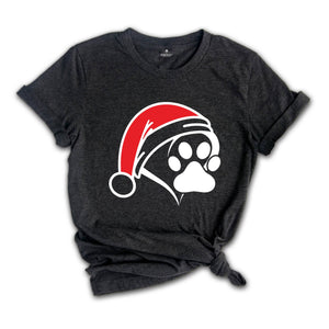 Christmas Santa Paw Shirt, Santa Hat Paw T-shirt, Pet Christmas Hat, Pet Owner Christmas Tee, Christmas Pajamas