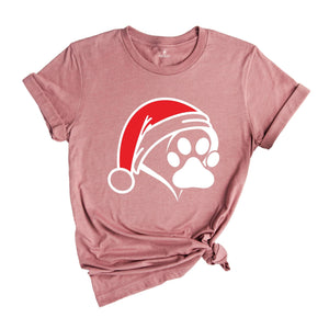 Christmas Santa Paw Shirt, Santa Hat Paw T-shirt, Pet Christmas Hat, Pet Owner Christmas Tee, Christmas Pajamas