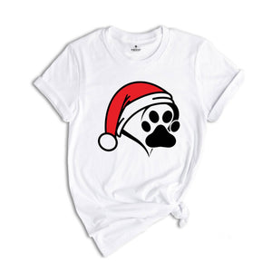 Christmas Santa Paw Shirt, Santa Hat Paw T-shirt, Pet Christmas Hat, Pet Owner Christmas Tee, Christmas Pajamas