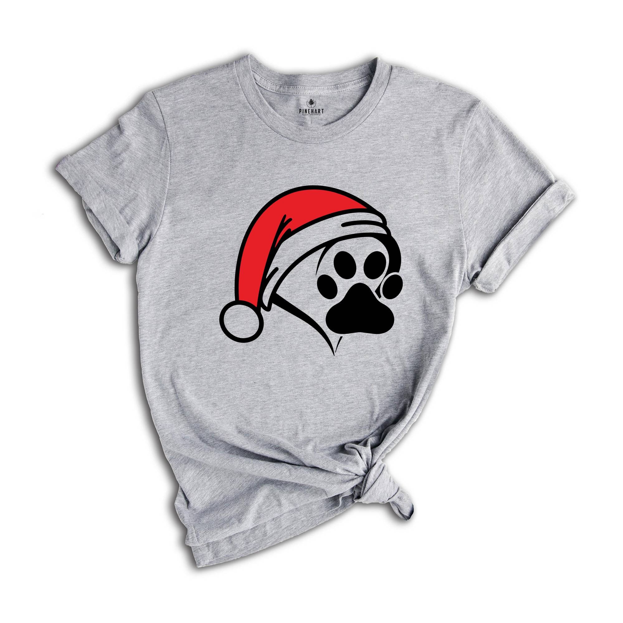 Christmas Santa Paw Shirt, Santa Hat Paw T-shirt, Pet Christmas Hat, Pet Owner Christmas Tee, Christmas Pajamas