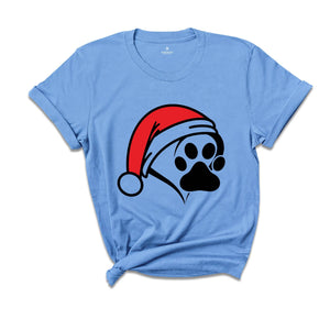 Christmas Santa Paw Shirt, Santa Hat Paw T-shirt, Pet Christmas Hat, Pet Owner Christmas Tee, Christmas Pajamas