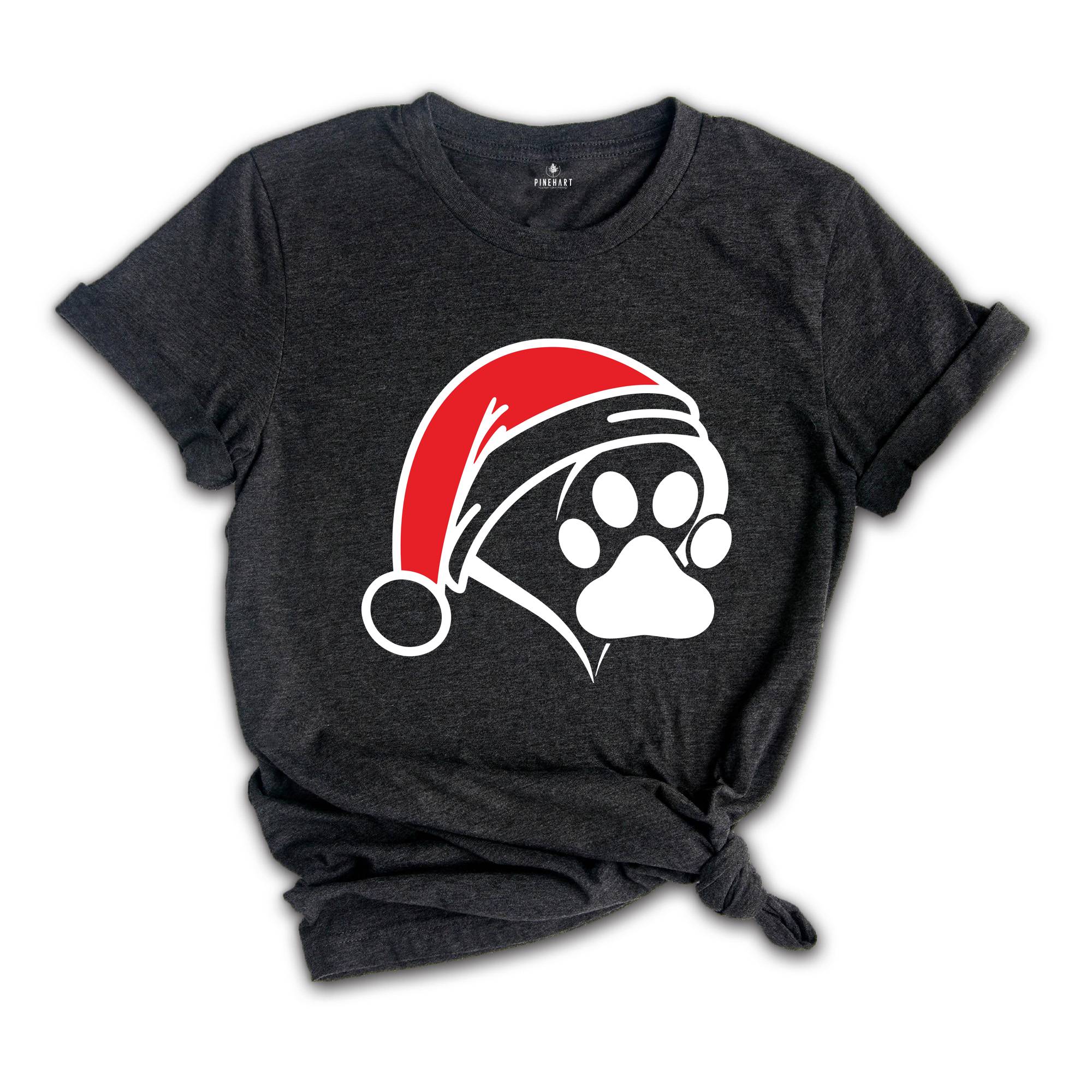 Christmas Santa Paw Shirt, Santa Hat Paw T-shirt, Pet Christmas Hat, Pet Owner Christmas Tee, Christmas Pajamas