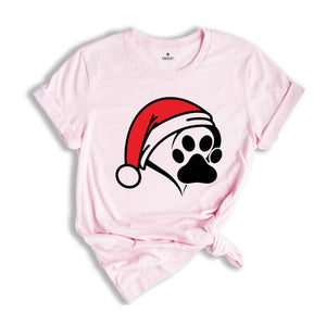 Christmas Santa Paw Shirt, Santa Hat Paw T-shirt, Pet Christmas Hat, Pet Owner Christmas Tee, Christmas Pajamas
