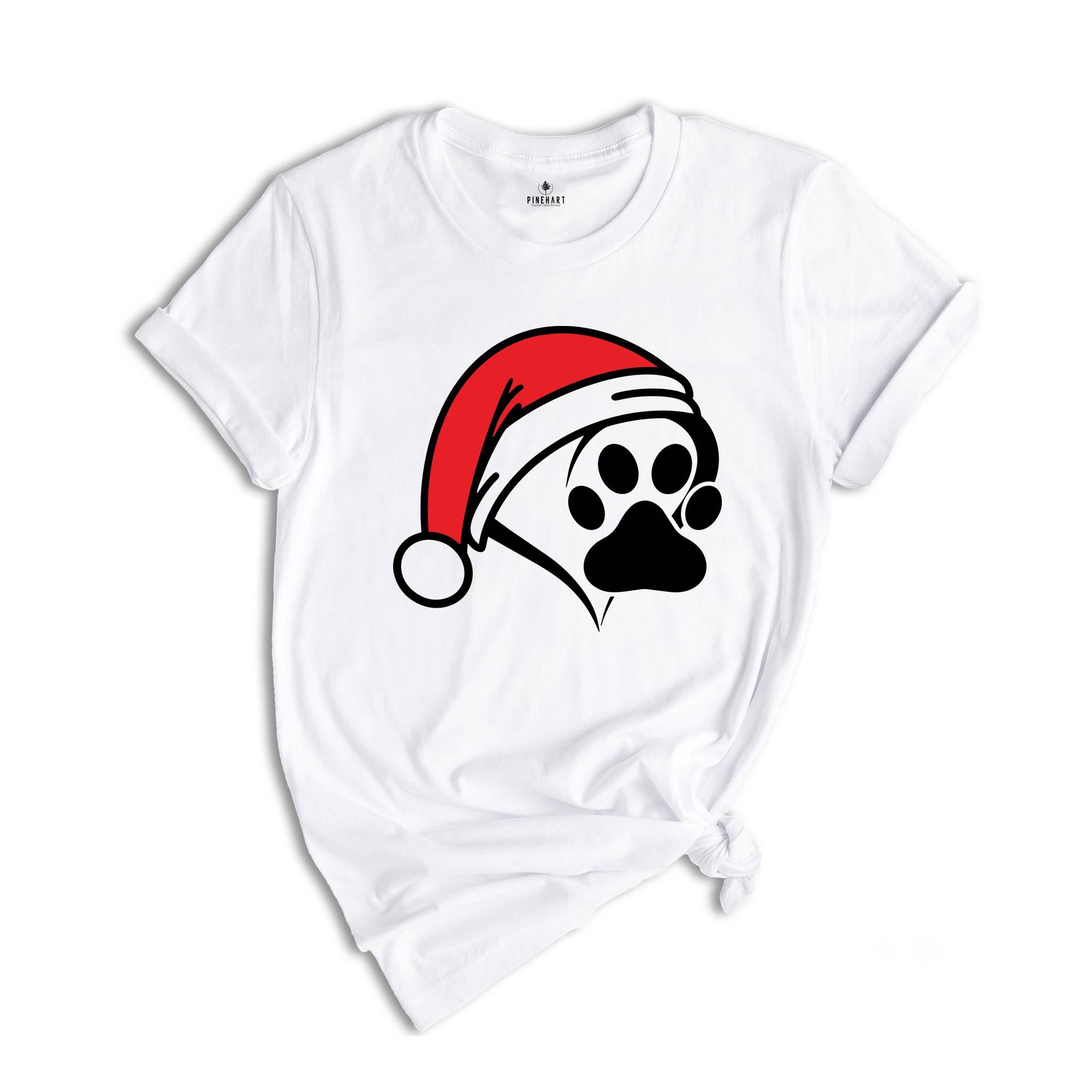 Christmas Santa Paw Shirt, Santa Hat Paw T-shirt, Pet Christmas Hat, Pet Owner Christmas Tee, Christmas Pajamas