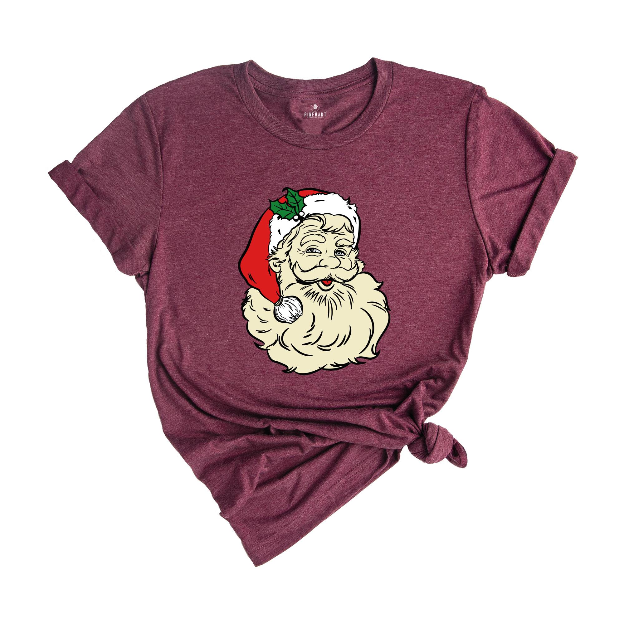 Christmas Santa Shirt, Retro Santa Shirt, Gift for Christmas, Retro Christmas Shirt, Holiday Shirt, Xmas Santa Shirt