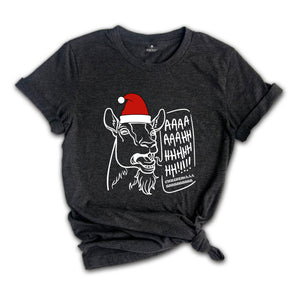 Christmas Screaming Goat Shirt, Goat Lover Tee, Goat Lover Gift, Christmas Farmer Shirt, Funny Goat Gift, Xmas Pajamas