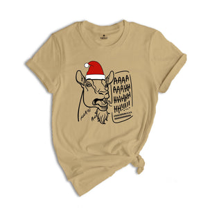Christmas Screaming Goat Shirt, Goat Lover Tee, Goat Lover Gift, Christmas Farmer Shirt, Funny Goat Gift, Xmas Pajamas