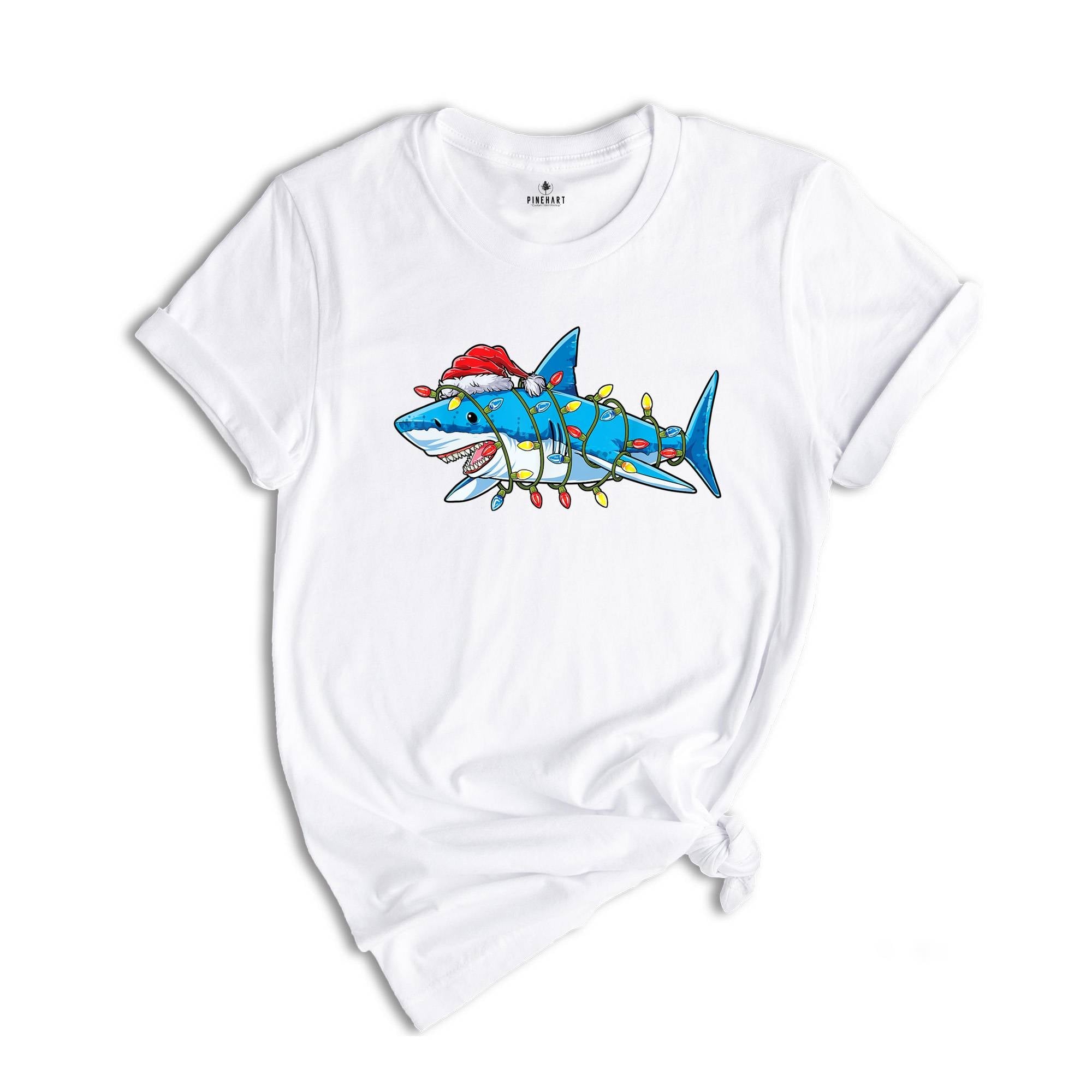 Christmas Shark Sweatshirt, Funny Christmas Hoodie, Santa Hat Shark Christmas Sweatshirt, Animal Christmas Gifts