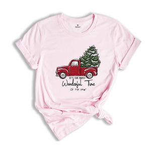 Christmas Shirt, Buffalo Plaid Truck Shirt, Most Wonderful Time Of The Year, Christmas Tee, Christmas Truck Family Shirts,