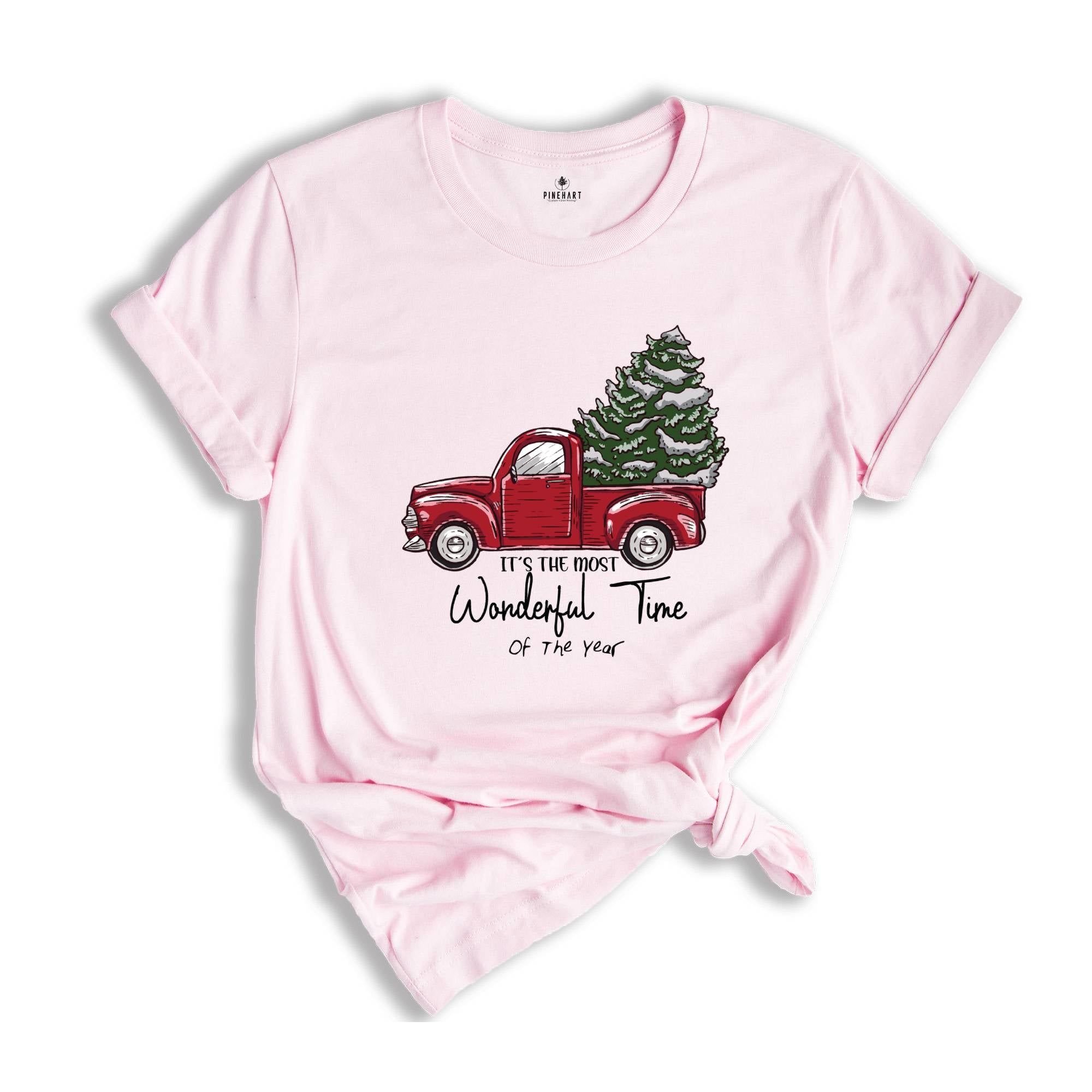 Christmas Shirt, Buffalo Plaid Truck Shirt, Most Wonderful Time Of The Year, Christmas Tee, Christmas Truck Family Shirts,