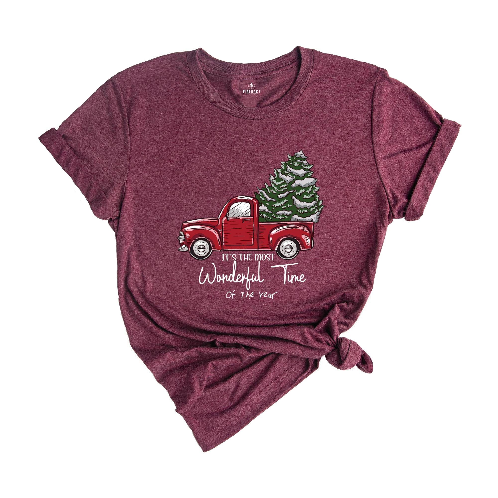 Christmas Shirt, Buffalo Plaid Truck Shirt, Most Wonderful Time Of The Year, Christmas Tee, Christmas Truck Family Shirts,
