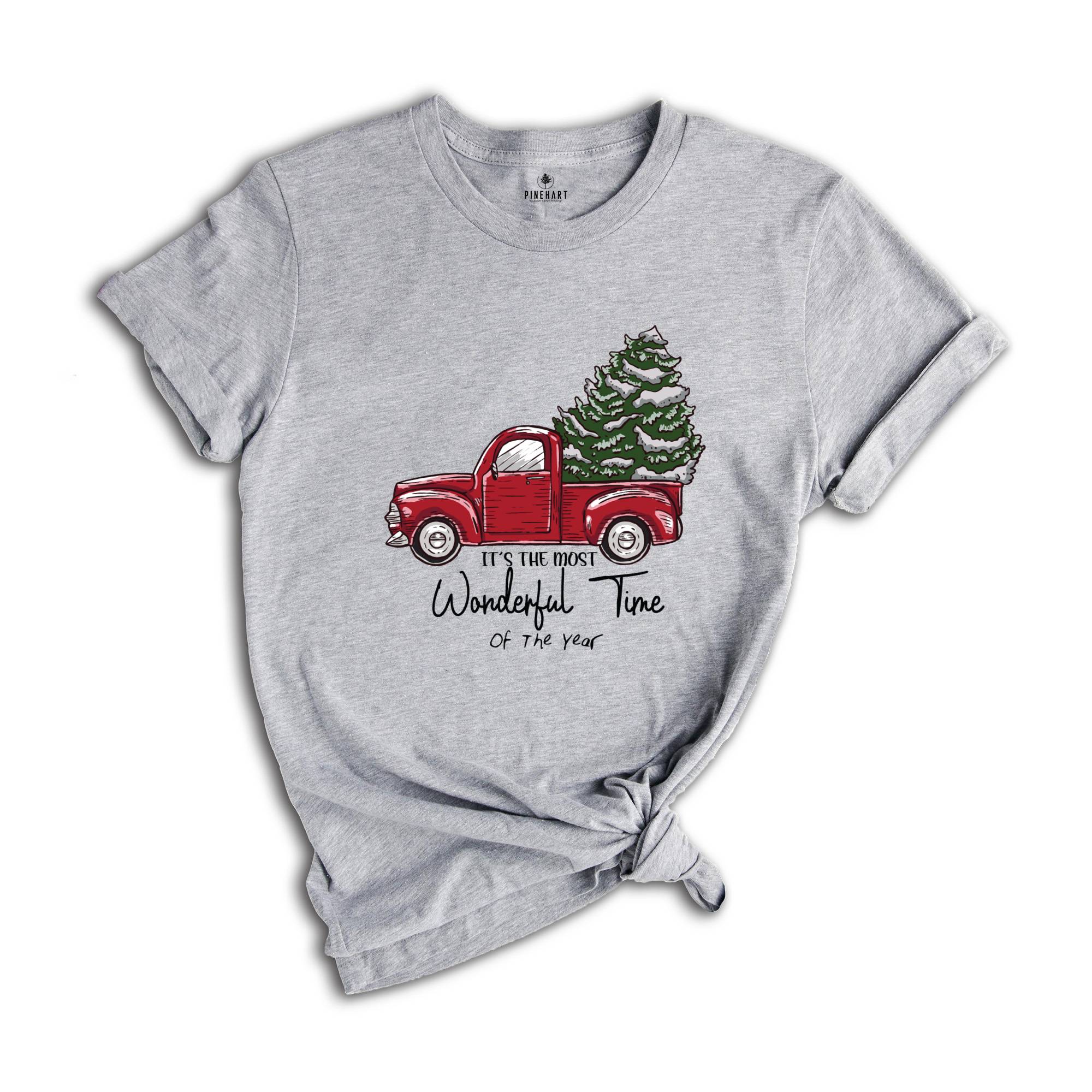 Christmas Shirt, Buffalo Plaid Truck Shirt, Most Wonderful Time Of The Year, Christmas Tee, Christmas Truck Family Shirts,